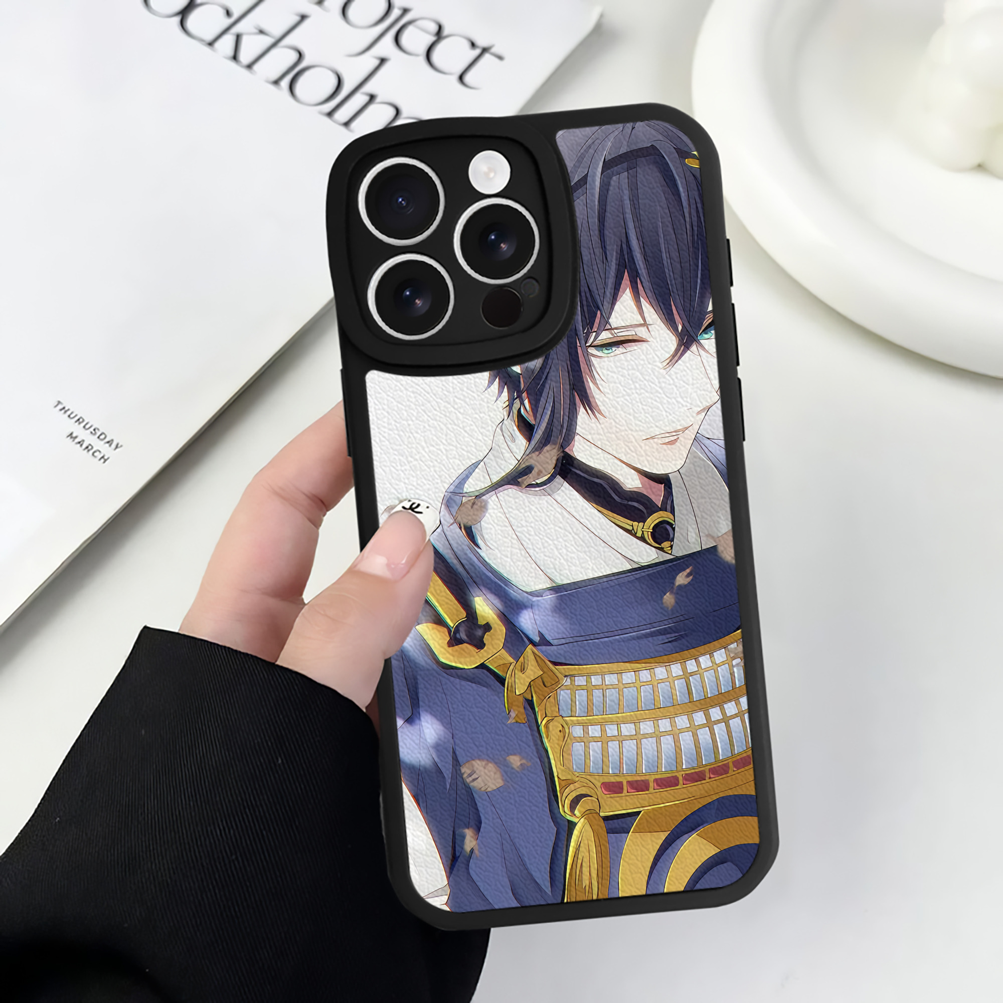（画像用） 刀剣乱舞 Touken Ranbu 【iPhone 16シリーズ対応】シリコンスマホケース（レザー調） 材質：シリコン
